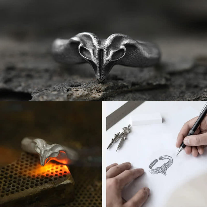 Buddha Stones Year of the Goat 999 Sterling Silver Auspicious Sheep Protection Open Ring - image 15