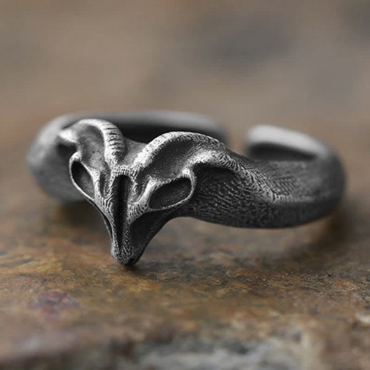 Buddha Stones Year of the Goat 999 Sterling Silver Auspicious Sheep Protection Open Ring - image 9