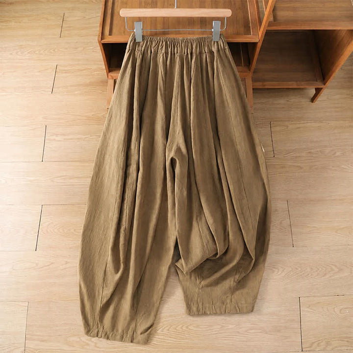 Buddha Stones Spring Summer Classic Casual Drawstring Solid Cropped Pants Women's Harem Pants With Pockets - image 7