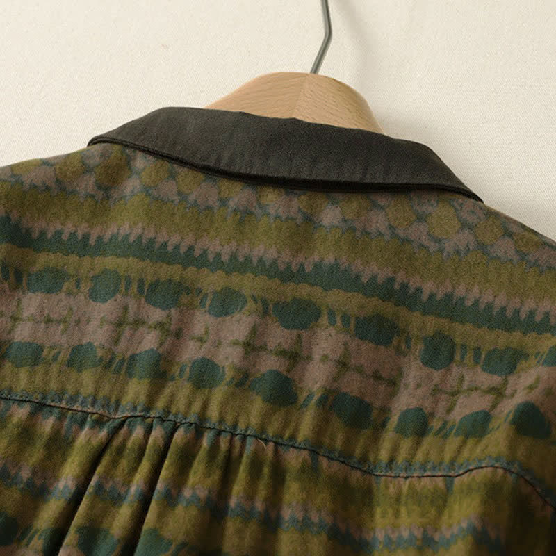 Buddha Stones Fall Casual Retro Button-Up Plaid Women's Long Sleeve Shirts - image 7