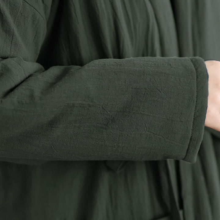 Buddha Stones Fall Winter Casual Minimalist Solid Women's Kimono With Pockets - image 8