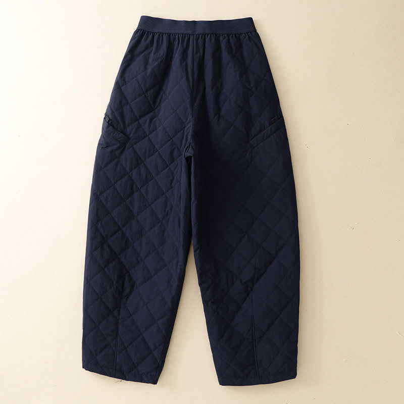 Buddha Stones Winter Casual Classic Drawstring Geometric Ankle Pants Women's Straight Leg Pants With Pockets - image 1