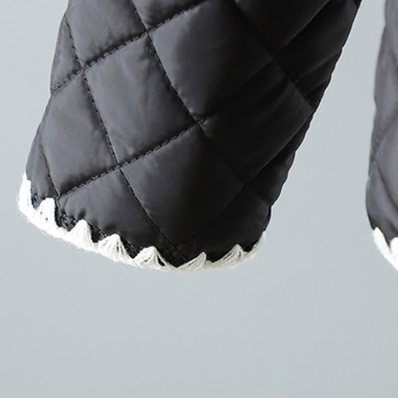 Buddha Stones Winter Casual Vintage Button-Up Geometric Rhombus Design Women's Jacket With Pockets - image 16