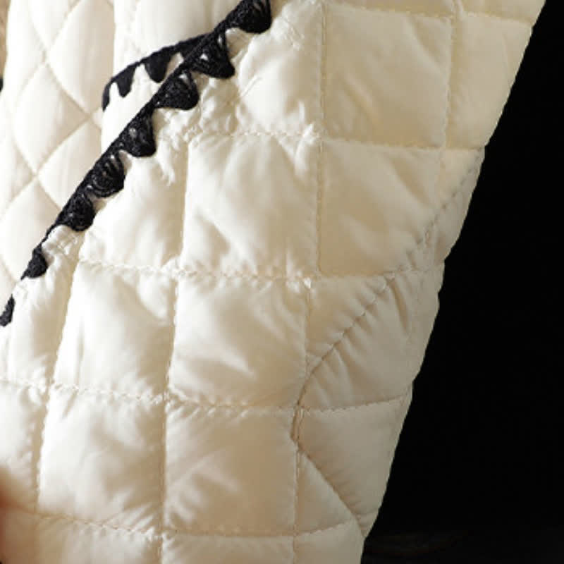 Buddha Stones Winter Casual Vintage Button-Up Geometric Rhombus Design Women's Jacket With Pockets - image 8