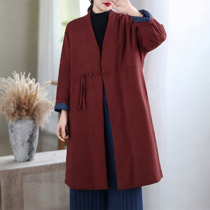 Buddha Stones Winter Casual Minimalist Drawstring Solid Women's Coat With Pockets - image 5