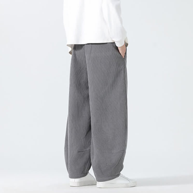 Buddha Stones Fall Winter Casual Minimalist Drawstring Solid Ankle Pants Men's Straight Leg Pants With Pockets - image 15