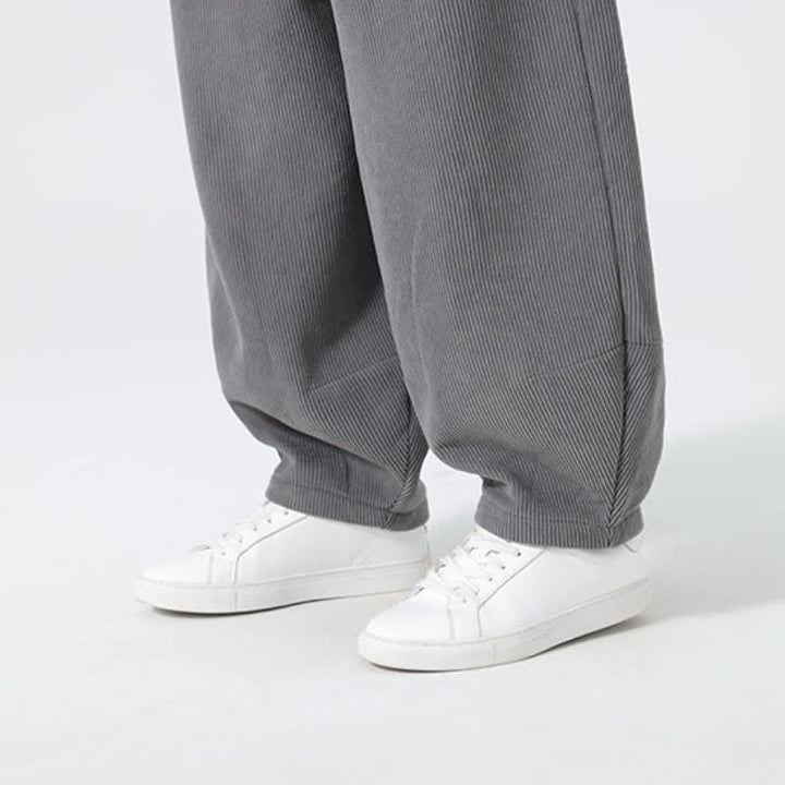 Buddha Stones Fall Winter Casual Minimalist Drawstring Solid Ankle Pants Men's Straight Leg Pants With Pockets - image 19
