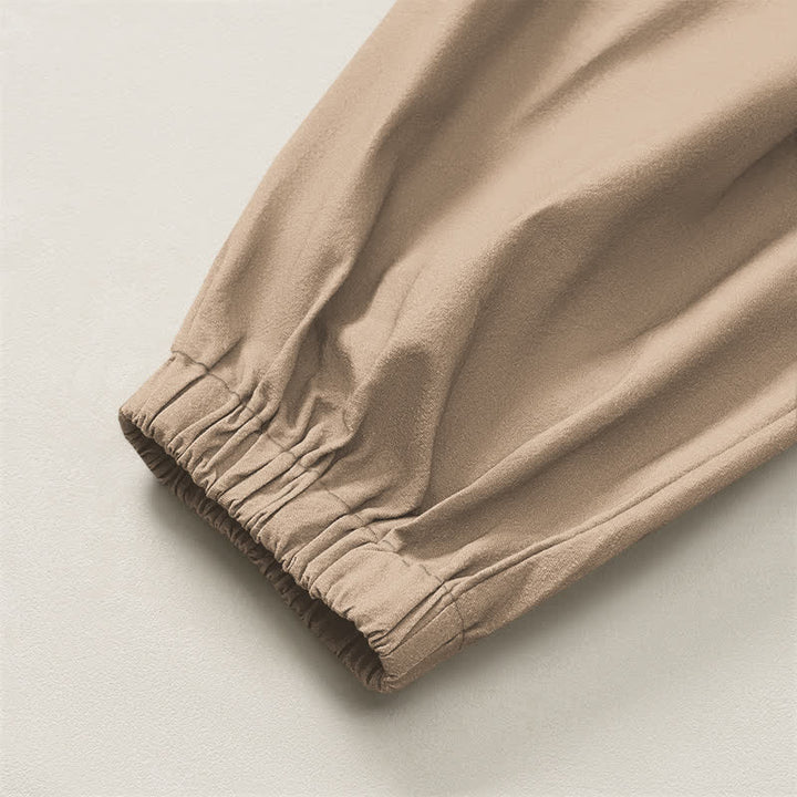 Buddha Stones Pure Cotton Bamboo Branch Pattern Drawstring Men's Harem Pants With Pockets - image 10