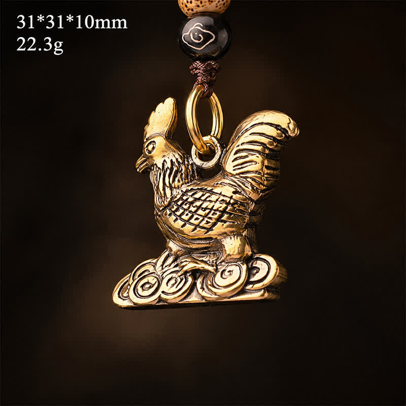Buddha Stones Brass Chinese Zodiac Luck Braided Charm Keychains - image 26