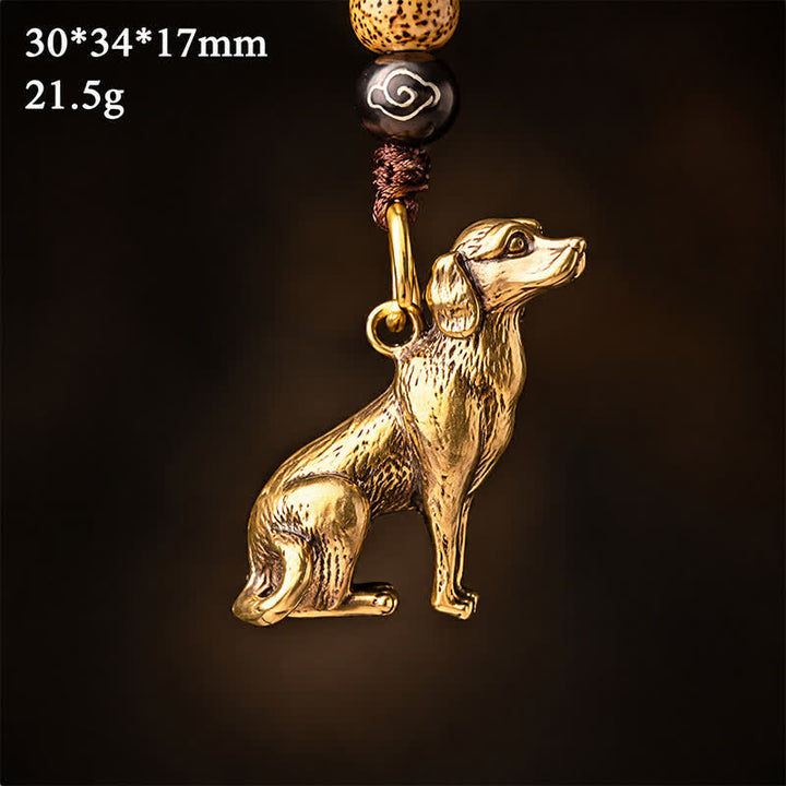 Buddha Stones Brass Chinese Zodiac Luck Braided Charm Keychains - image 28