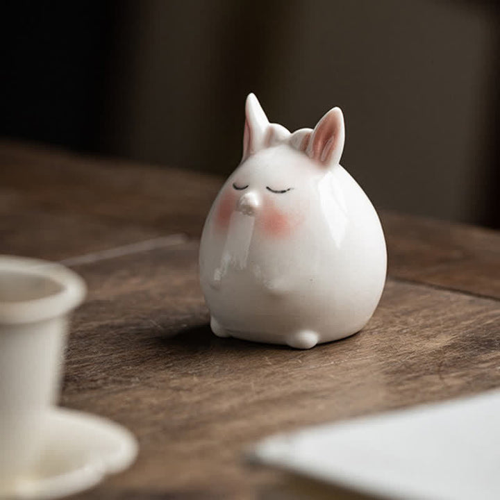 Buddha Stones Ceramic Chinese Zodiac Purity Round Animal Display Cute Animal Decor - image 9