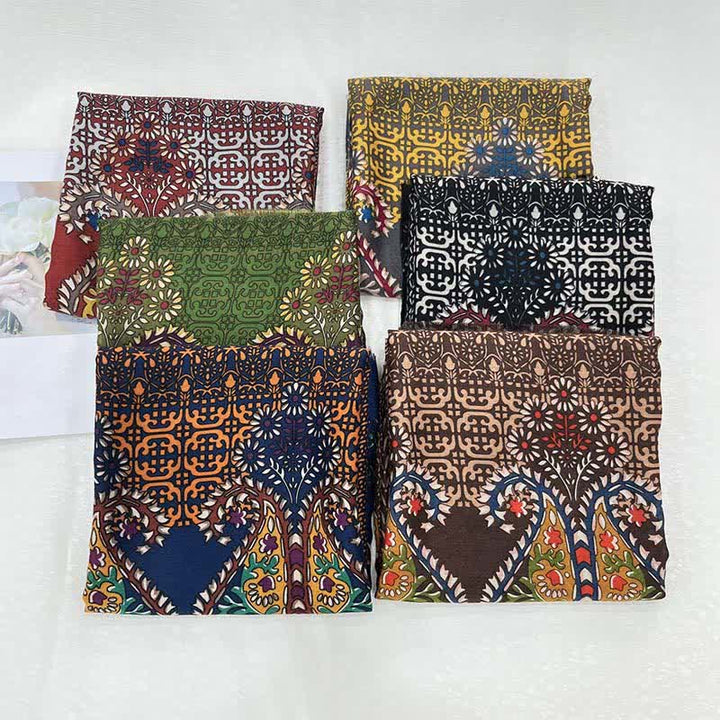 Buddha Stones Spring Fall Ethnic Floral Leaf Print Women's Scarf - image 14