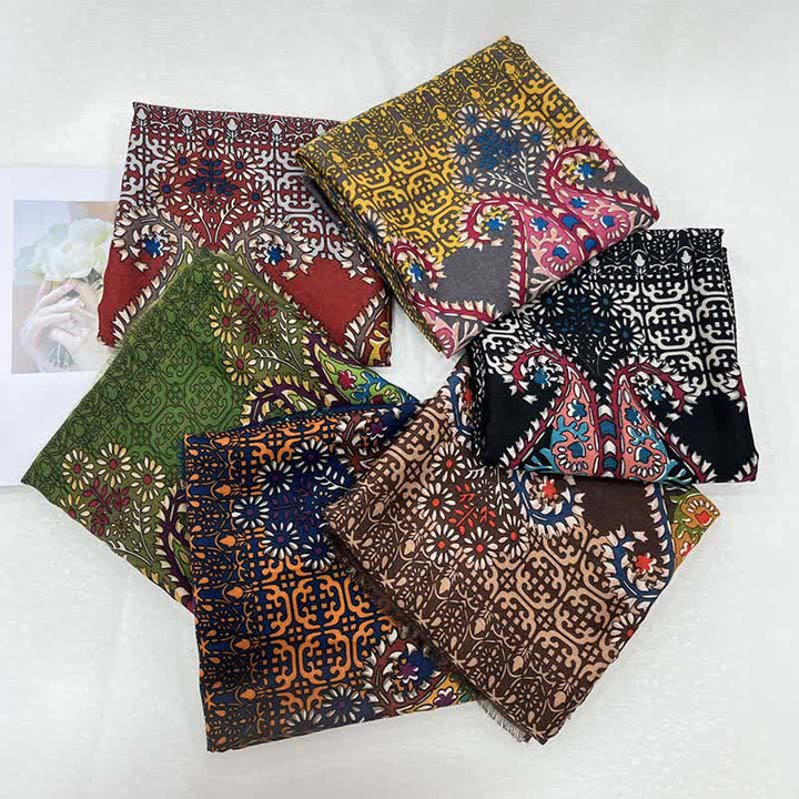 Buddha Stones Spring Fall Ethnic Floral Leaf Print Women's Scarf - image 13