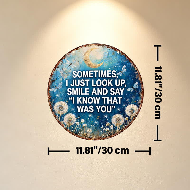 Buddha Stones Moon Dragonfly and Dandelion Intuition Memorial Quote Round Metal Iron Meaningful Symbols Wall Art - Approx. 30cm x 30cm x 0.1cm / 11.81in x 11.81in x 0.04in - image 5