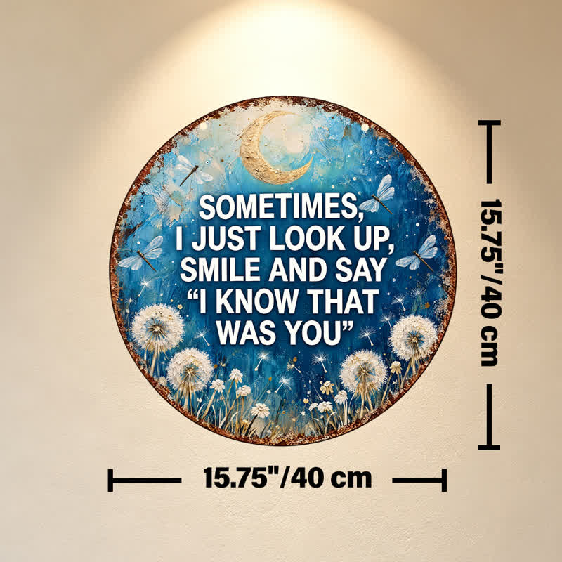 Buddha Stones Moon Dragonfly and Dandelion Intuition Memorial Quote Round Metal Iron Meaningful Symbols Wall Art - Approx. 40cm x 40cm x 0.1cm / 15.75in x 15.75in x 0.04in - image 7