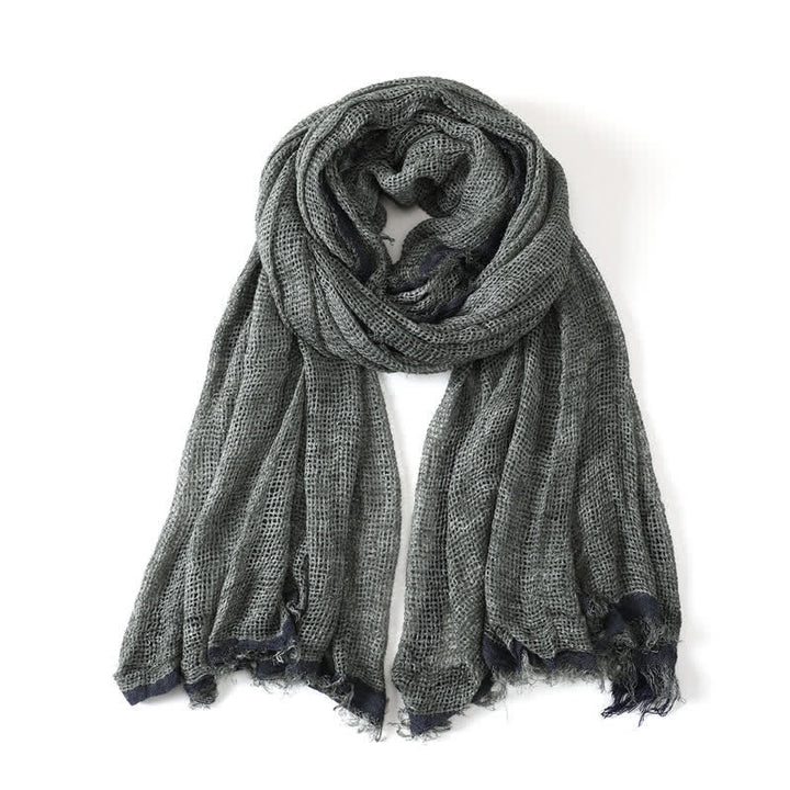 Buddha Stones Fall Simple Solid Tassel Lightweight Women's Scarf - Green - Approx. 190 cm × 80 cm - image 8