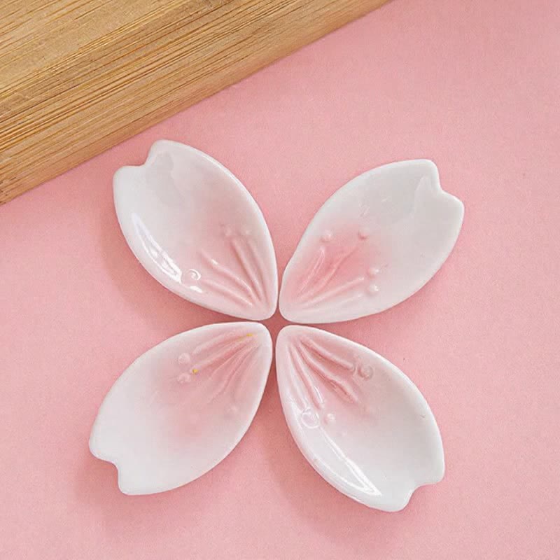 Buddha Stones Pink Sakura Petal Ceramic Japanese Style Elegant Chopstick Holder - image 1
