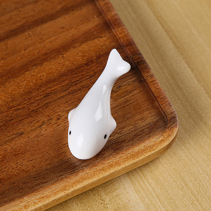 Buddha Stones Ceramic Dolphin Japanese Style Tabletop Chopstick Holder - White(Approx. 6 cm × 2.5 cm × 1.5 cm) - image 4