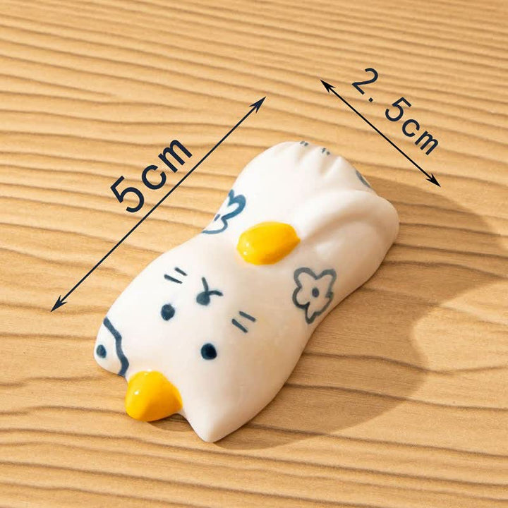 Buddha Stones Ceramic Purity Hand-Painted Cat-Shaped Chopstick Holder - Yellow Tail(Approx. 2.5 cm × 5.0 cm) - image 7