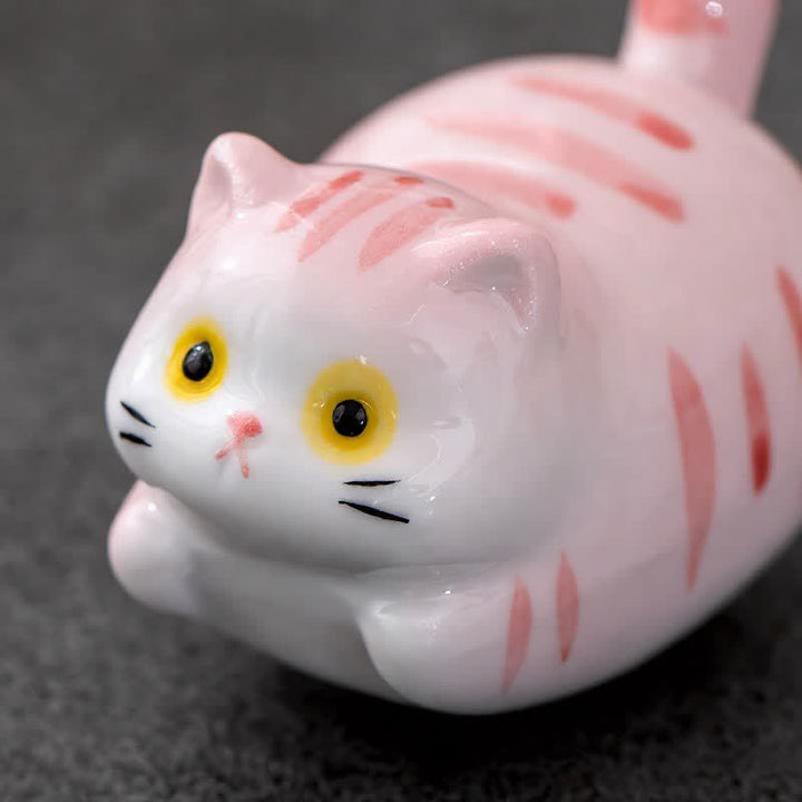 Buddha Stones Glazed Ceramic Lucky Cat Chopstick Holder - image 4