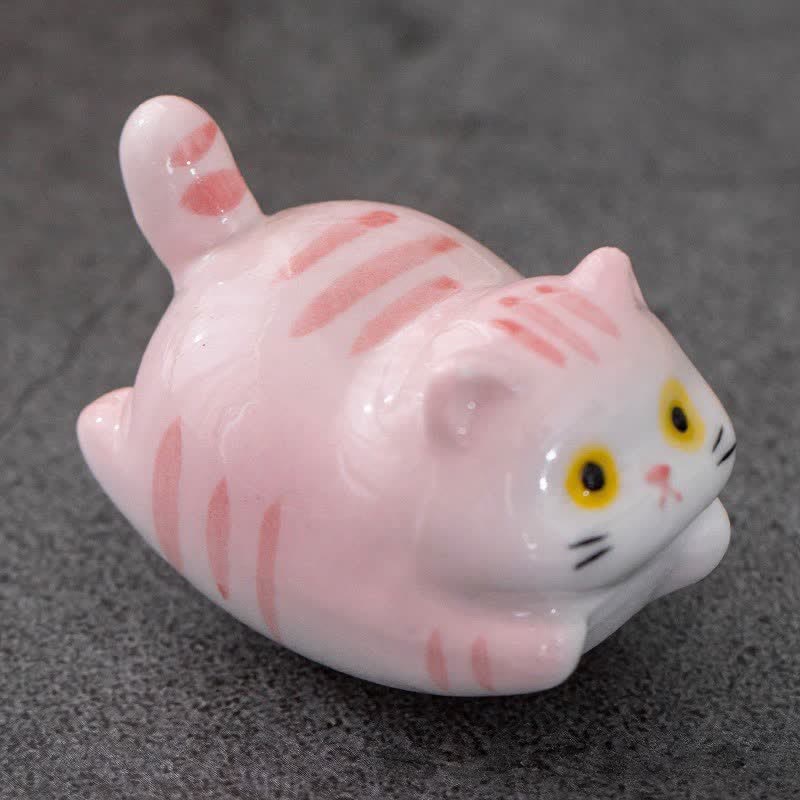 Buddha Stones Glazed Ceramic Lucky Cat Chopstick Holder - image 3