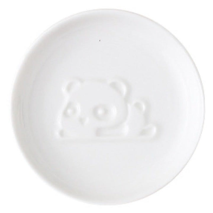 Buddha Stones White Ceramic Panda Relief Mini Sauce Dish - Round(Approx. 8.8 cm × 8.8 cm × 1.8 cm) - Lie Down - image 3
