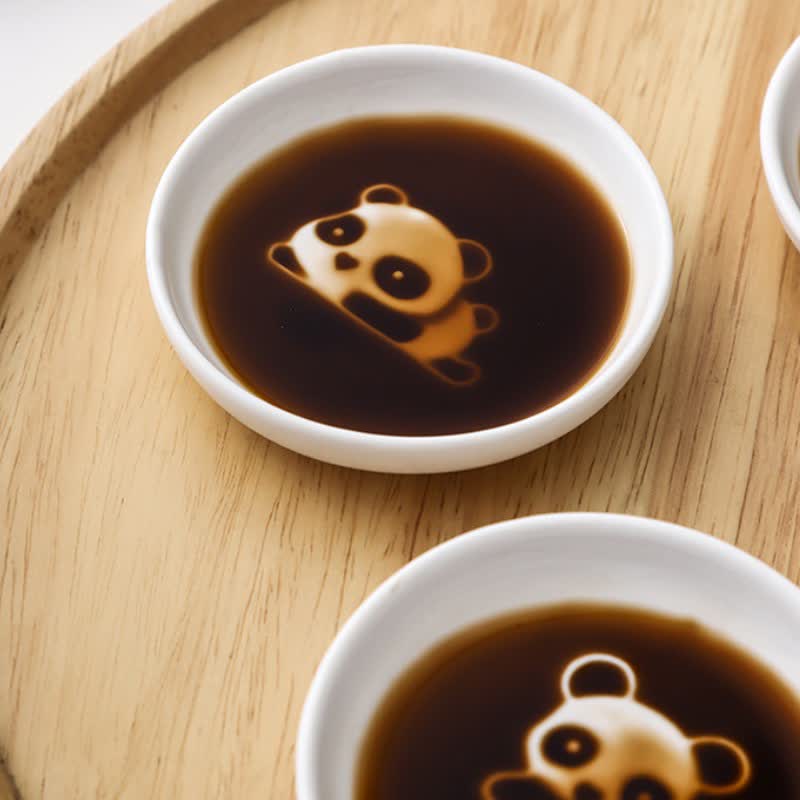 Buddha Stones White Ceramic Panda Relief Mini Sauce Dish - image 15