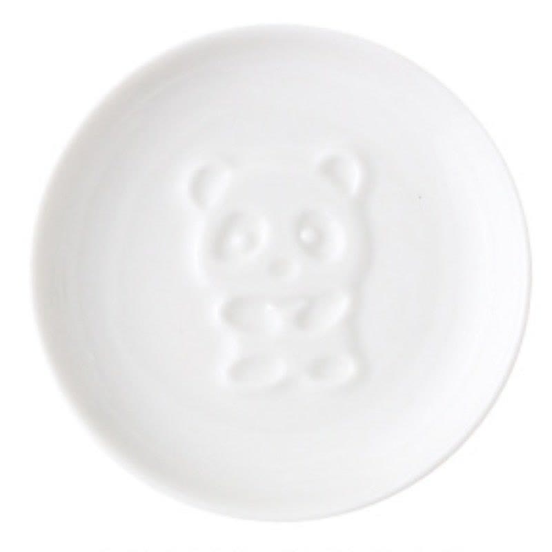 Buddha Stones White Ceramic Panda Relief Mini Sauce Dish - Round(Approx. 8.8 cm × 8.8 cm × 1.8 cm) - Hug - image 1