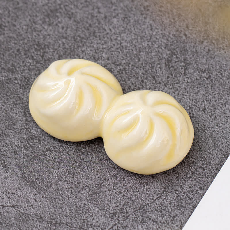 Buddha Stones Ceramic Food Style Mini Chopstick Holder - White Steamed Buns (Xiaolongbao) Approx. 5.3 × 2.8 × 1.5 cm - image 2