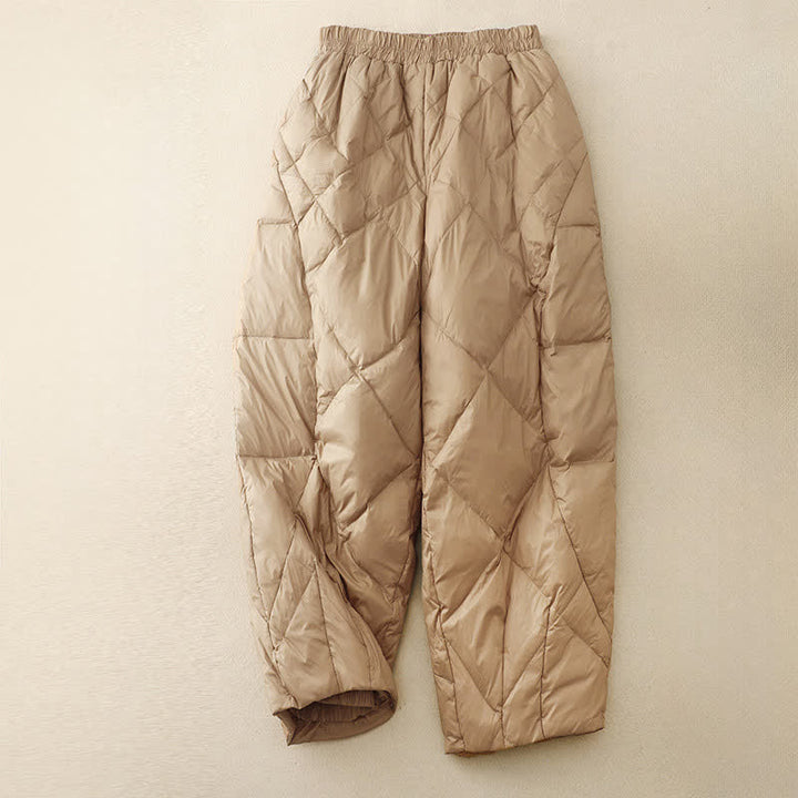 Buddha Stones Fall Winter Casual Minimalist Drawstring Geometric Ankle Pants Women's Straight Leg Pants With Pockets - Wheat - US8-10, UK/AU12-14, EU40-42 (2XL) - image 5