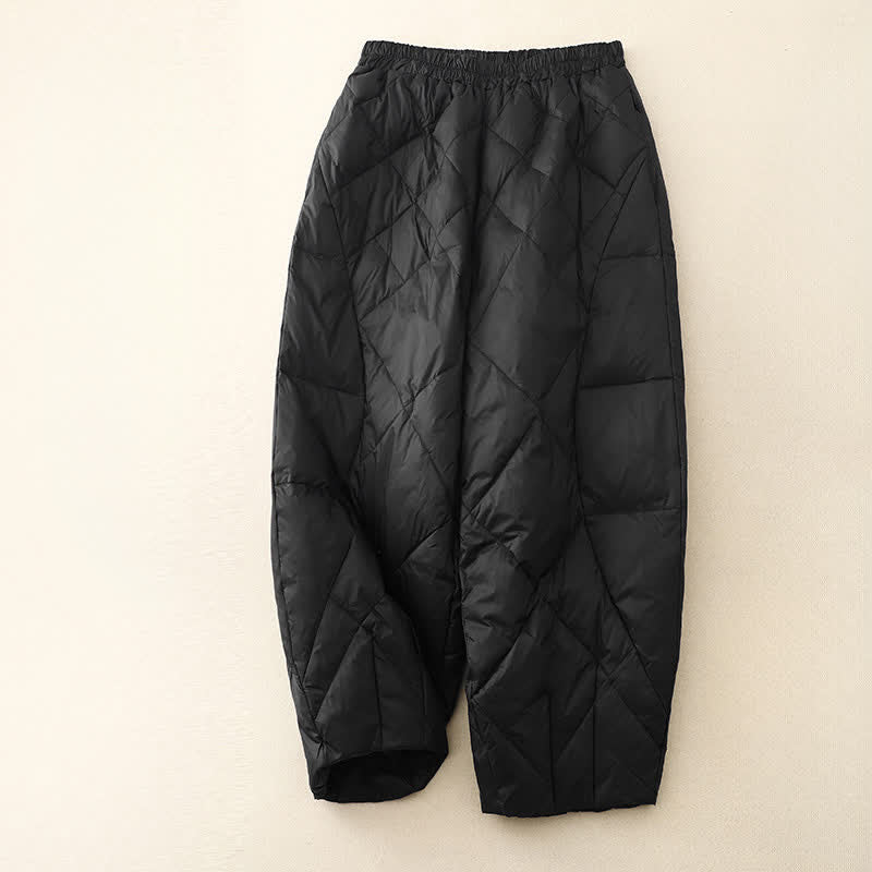 Buddha Stones Fall Winter Casual Minimalist Drawstring Geometric Ankle Pants Women's Straight Leg Pants With Pockets - Black - US8-10, UK/AU12-14, EU40-42 (2XL) - image 10
