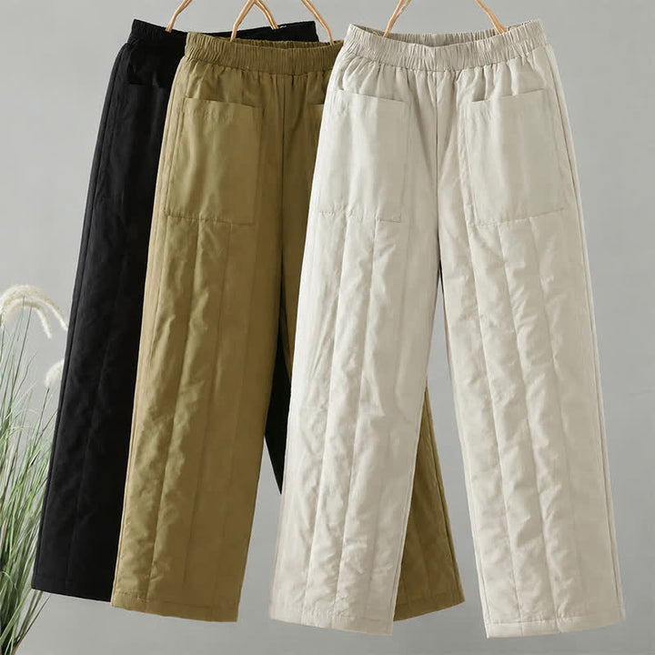 Buddha Stones Fall Winter Casual Basic Solid Ankle Pants Women's Straight Leg Pants With Pockets - image 19