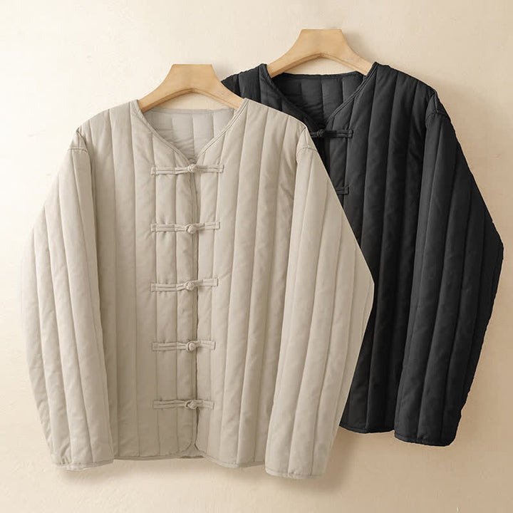 Buddha Stones Fall Winter Casual Vintage Tang Style Chinese Frog Closure Solid Women's Jacket - image 17