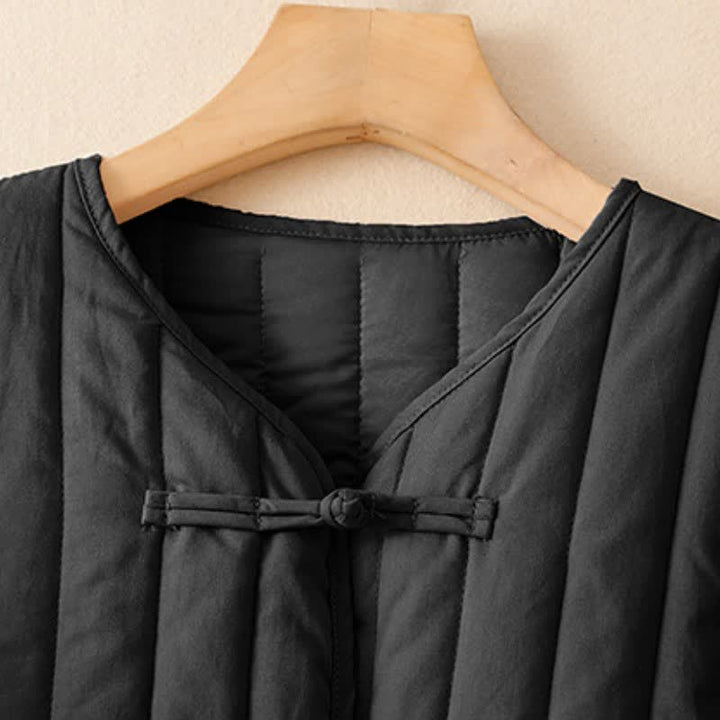 Buddha Stones Fall Winter Casual Vintage Tang Style Chinese Frog Closure Solid Women's Jacket - image 13