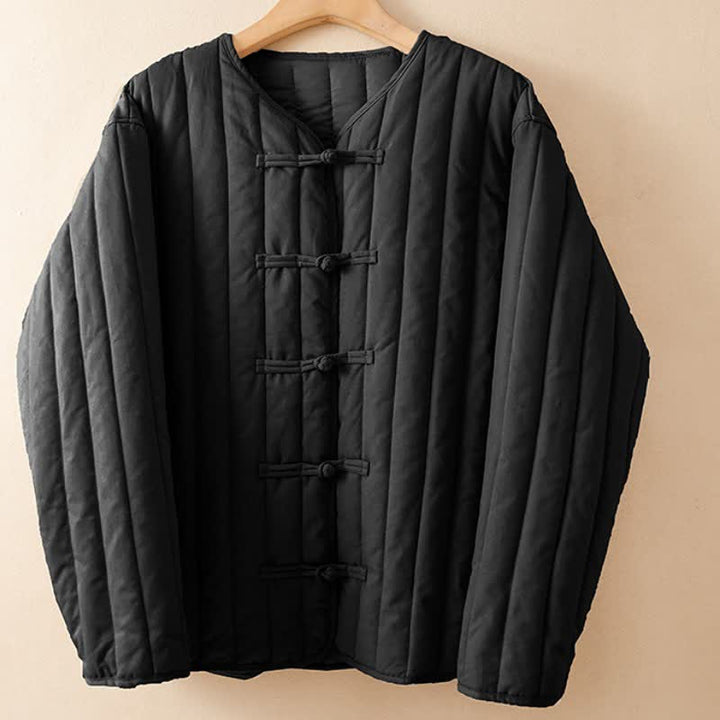 Buddha Stones Fall Winter Casual Vintage Tang Style Chinese Frog Closure Solid Women's Jacket - image 12