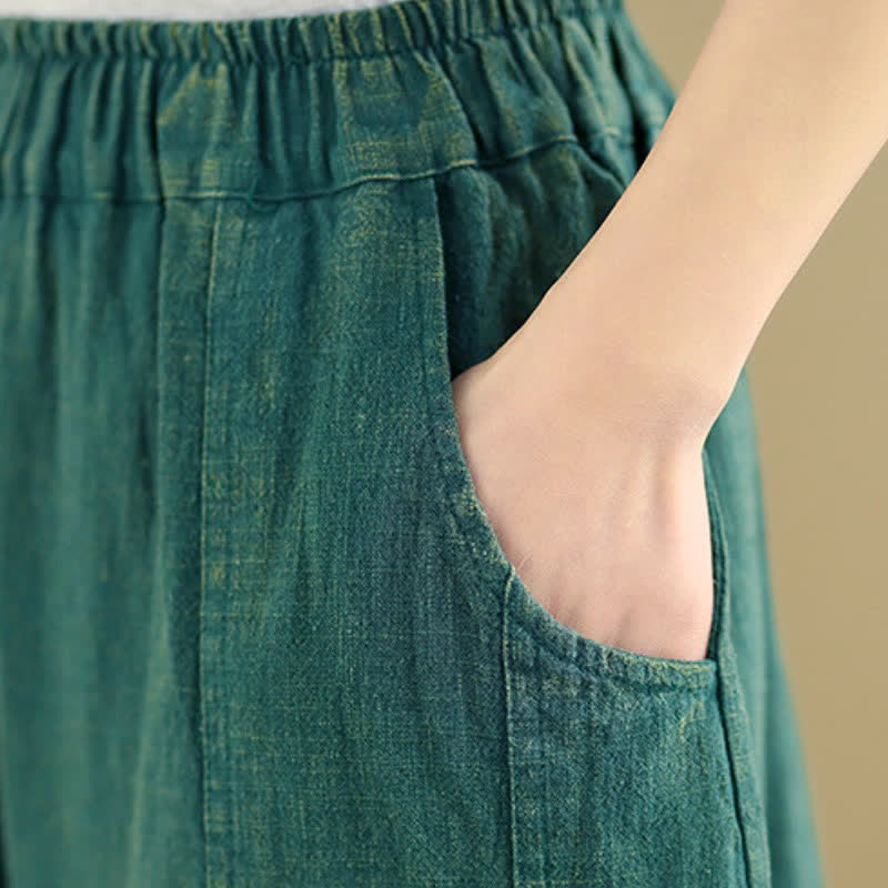 Buddha Stones Spring Summer Casual Solid Ankle Pants Women's Harem Pants With Pockets - image 13