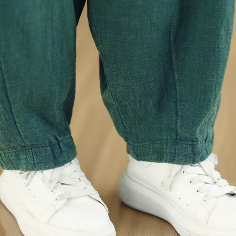 Buddha Stones Spring Summer Casual Solid Ankle Pants Women's Harem Pants With Pockets - image 16