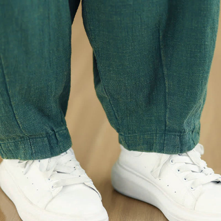 Buddha Stones Spring Summer Casual Solid Ankle Pants Women's Harem Pants With Pockets - image 16