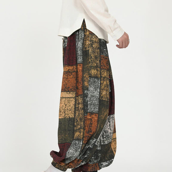 Buddha Stones Spring Fall Casual Boho Drawstring Geometric Cropped Pants Men's Harem Pants With Pockets - image 8