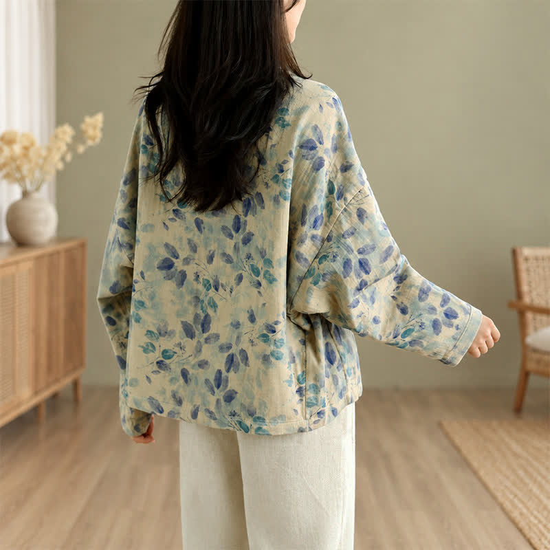 Buddha Stones Spring Casual Vintage Button-Up Floral Pattern Cropped Women's Jacket - image 14