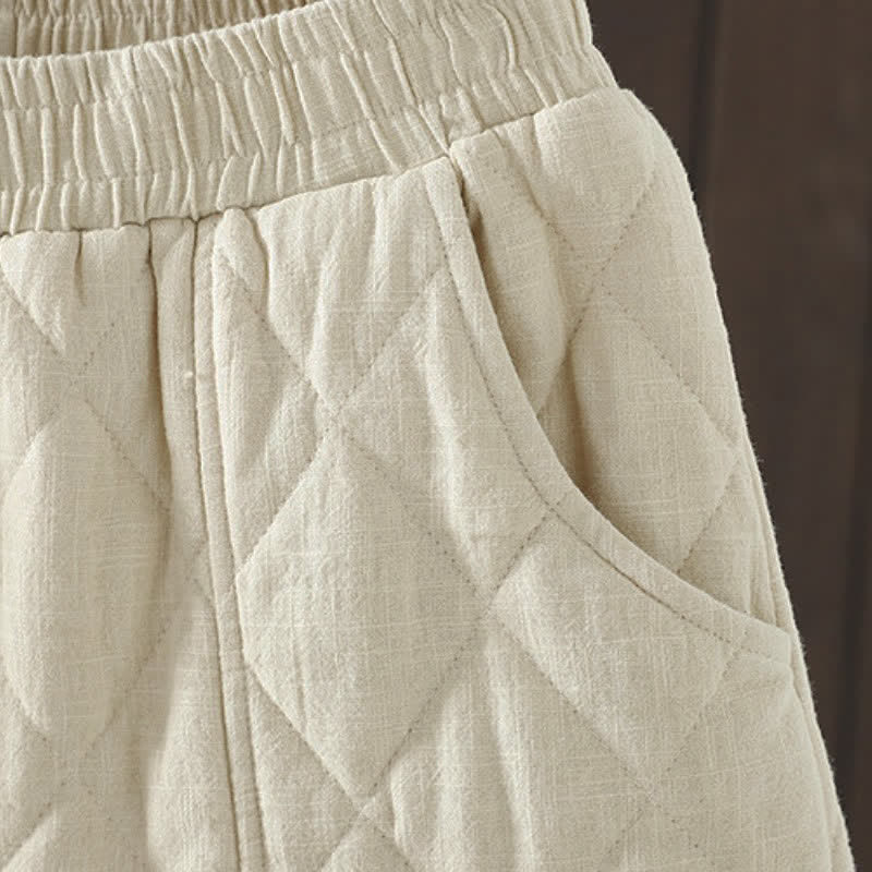 Buddha Stones Fall Winter Casual Drawstring Geometric Ankle Pants Women's Harem Pants With Pockets - image 20