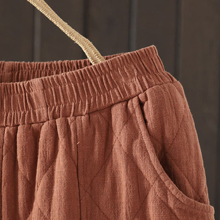 Buddha Stones Fall Winter Casual Drawstring Geometric Ankle Pants Women's Harem Pants With Pockets - image 2