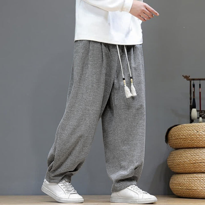 Buddha Stones Spring Fall Casual Drawstring Solid Ankle Pants Men's Tapered Pants With Pockets - DarkGray - US/UK/AU46, EU56 (5XL) - image 0
