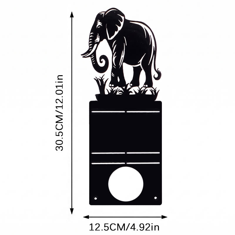 Buddha Stones Black Iron Bird Elephant Silhouette Strength Candle Holder - Elephant - image 7