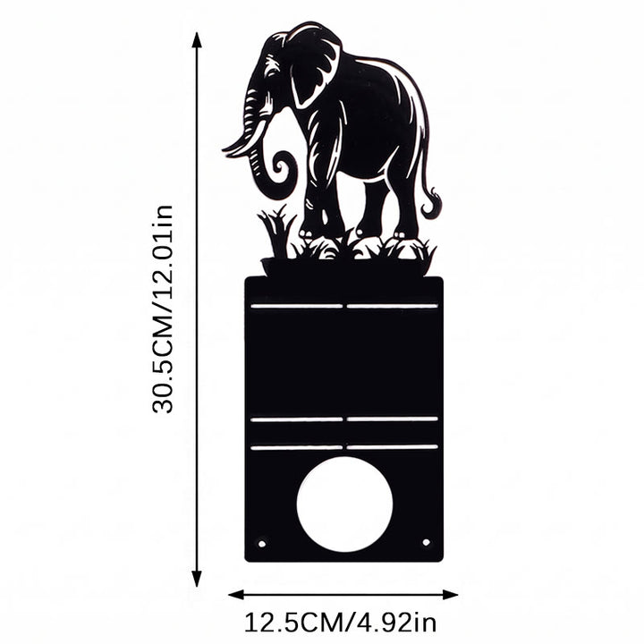 Buddha Stones Black Iron Bird Elephant Silhouette Strength Candle Holder - Elephant - image 7