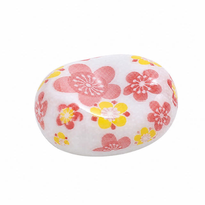 Buddha Stones Ceramic Floral Pattern Oval Broad Bean Chopstick Holder - image 9