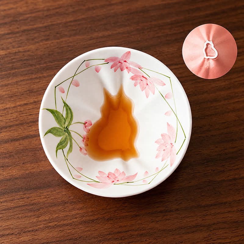 Buddha Stones Hand-Painted Cat Pattern Floral Ceramic Tea Cup 30 ml - Lotus Breeze & Fragrance - Approx. 30 ml - image 18