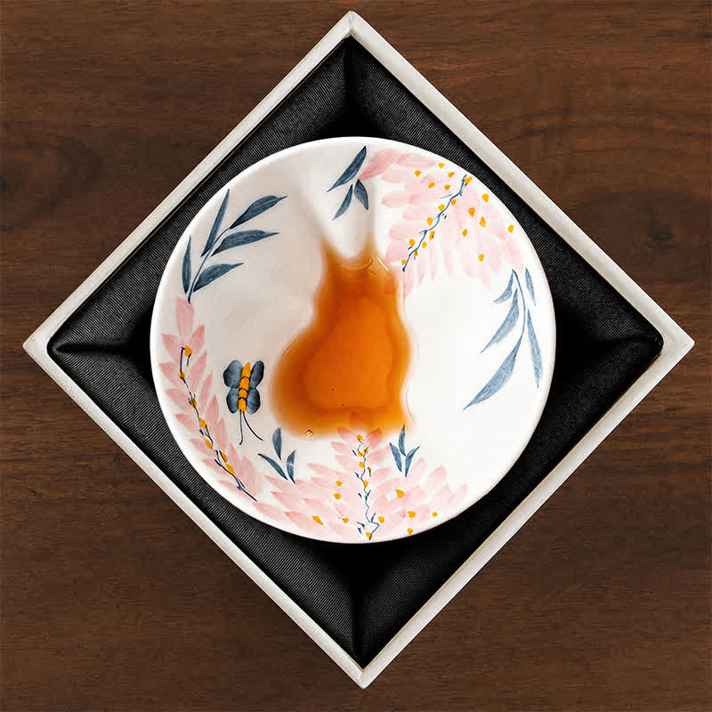 Buddha Stones Hand-Painted Cat Pattern Floral Ceramic Tea Cup 30 ml - Butterflies & Wisteria Fragrance(Gift Box) - Approx. 30 ml - image 36