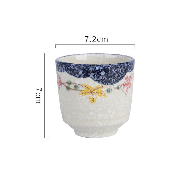 Buddha Stones Hand-Painted Lotus Flower Bird Koi Fish Willow Pattern Purity Ceramic Tea Cup 150 ml - Multicolor Approx. 7.2 × 7 cm - 101-200 ml - image 1