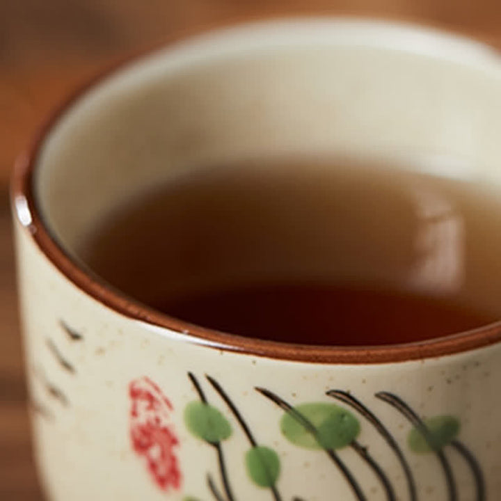 Buddha Stones Hand-Painted Lotus Flower Bird Koi Fish Willow Pattern Purity Ceramic Tea Cup 150 ml - image 14
